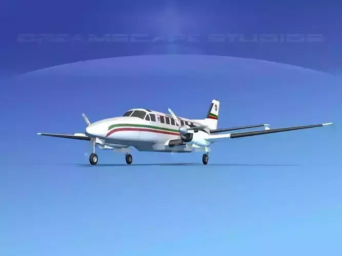 Beechcraft B99 Hub Airlines 3D model Beechcraft B99 Hub Airlines 3D model