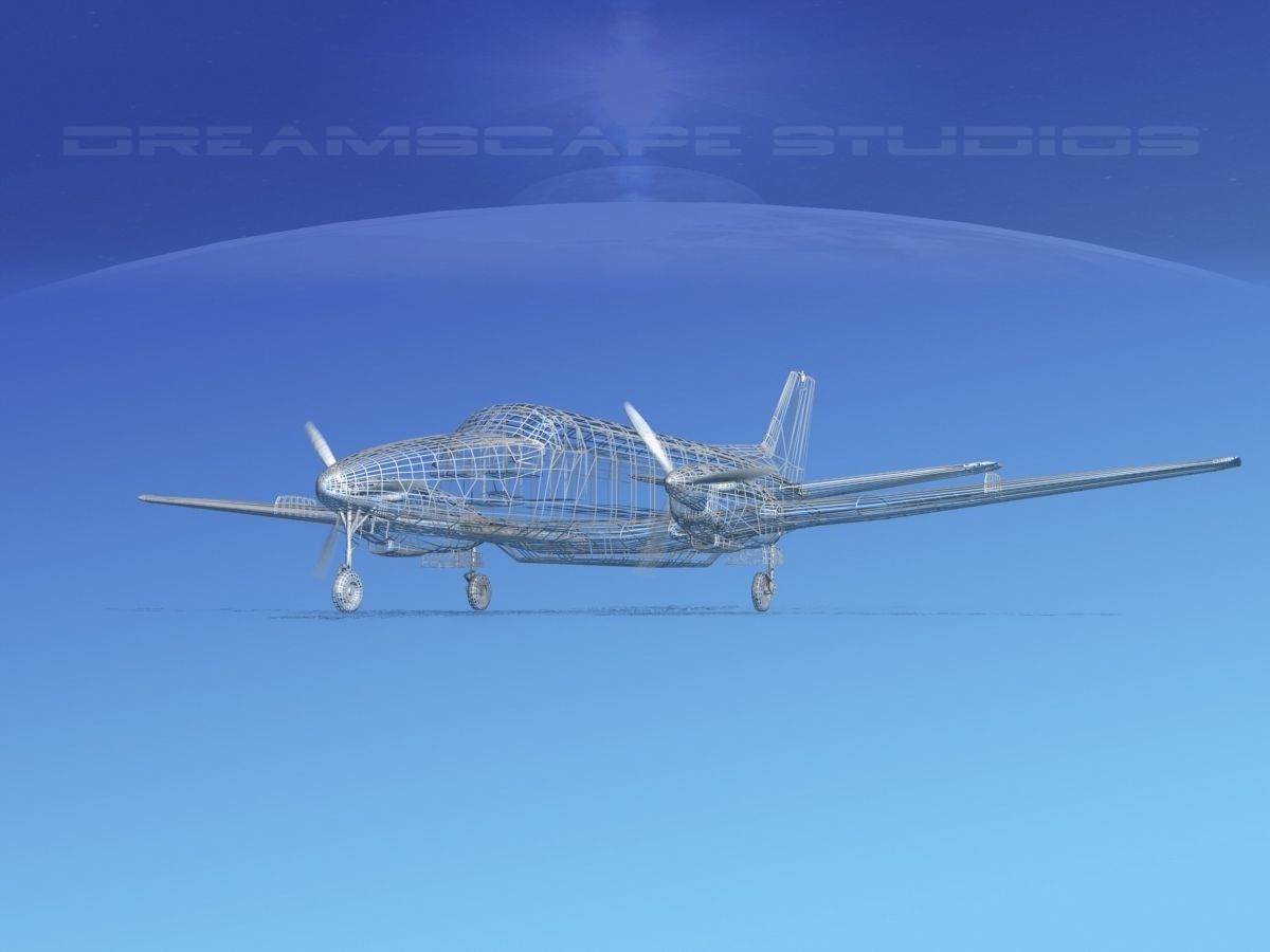 Beechcraft B99 Hub Airlines 3D model_14