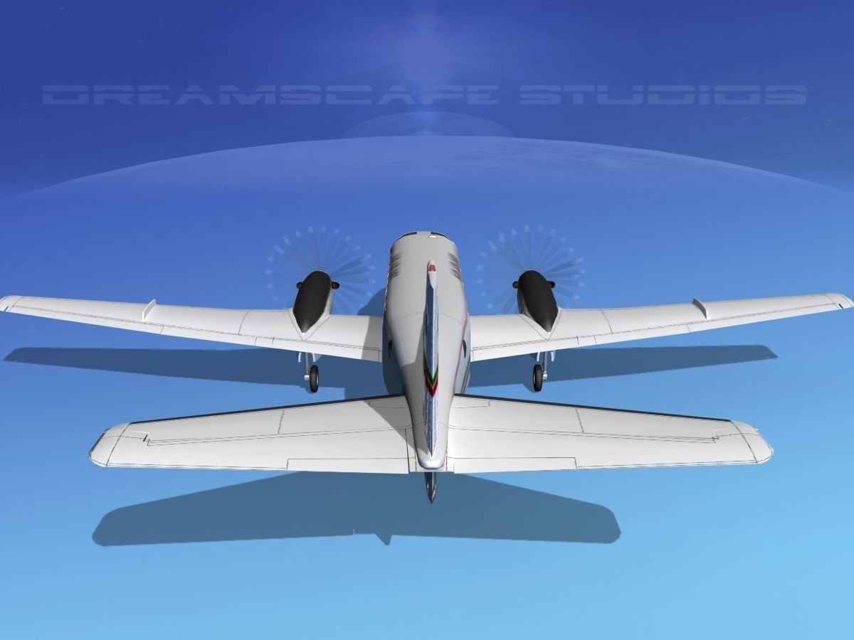 Beechcraft B99 Hub Airlines 3D model_6
