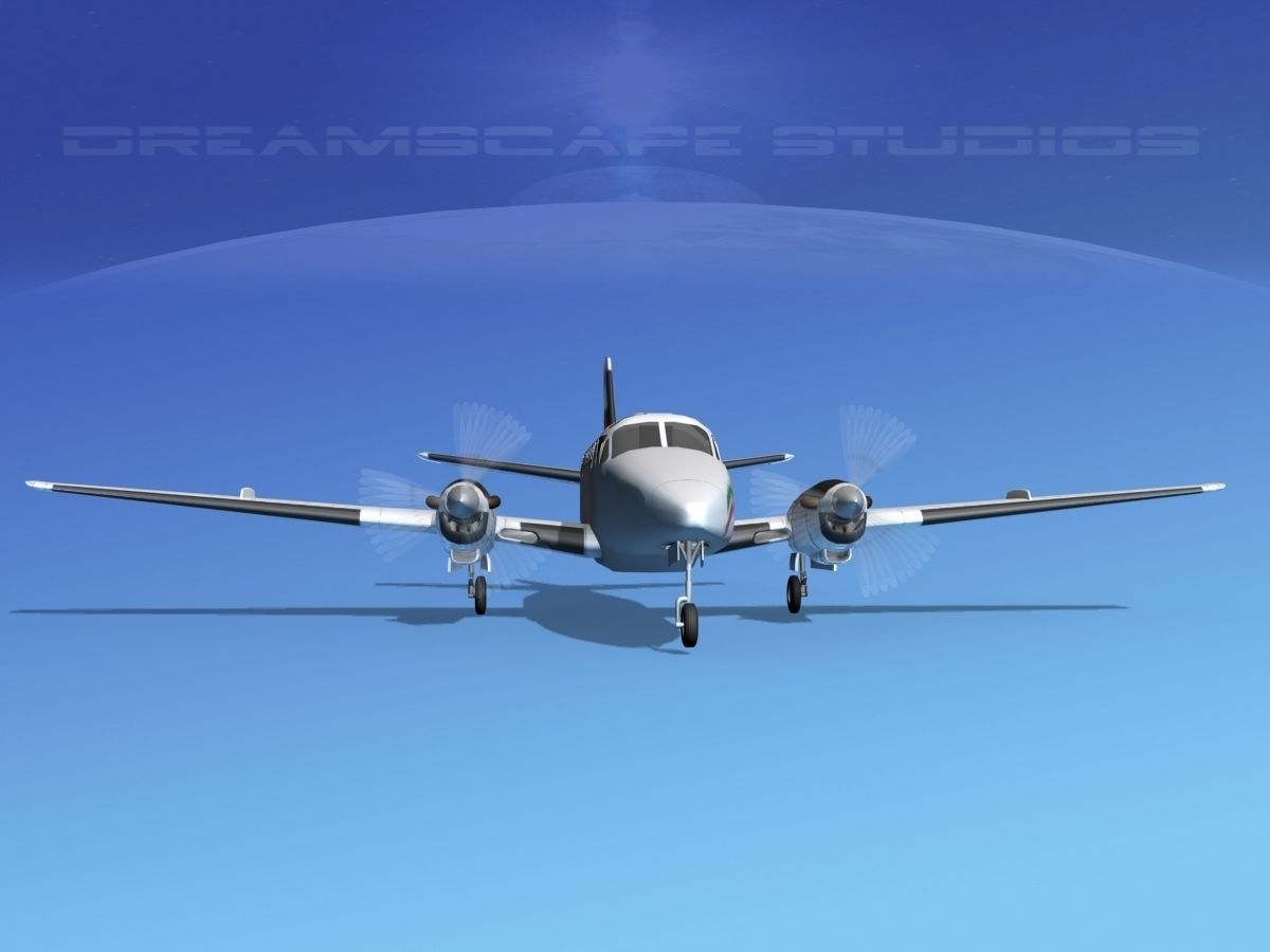 Beechcraft B99 Hub Airlines 3D model_1