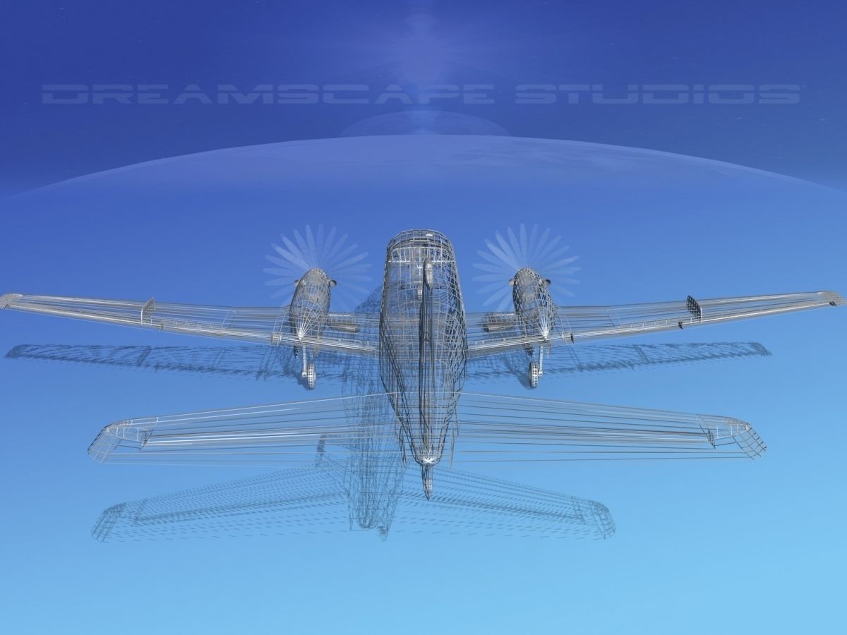 Beechcraft B99 Hub Airlines 3D model_11
