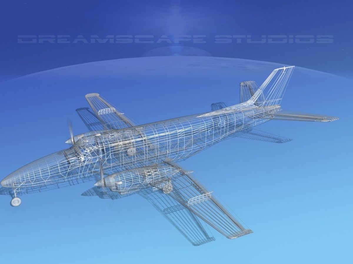 Beechcraft B99 Hub Airlines 3D model_12