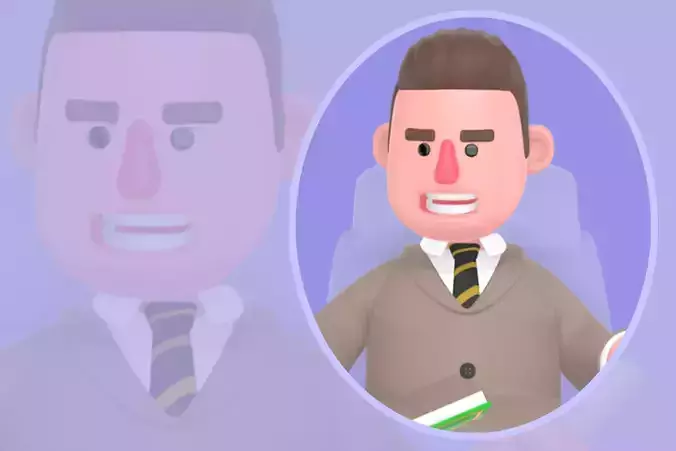  Stylized 3D Angry Lawyer - Cartoon Male Office Character