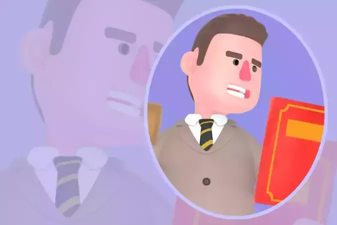Stylized 3D Lawyer Character - Attorney with Gavel and Law Book