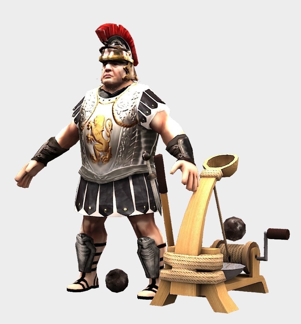 Roman catapult Low-poly 3D model_6