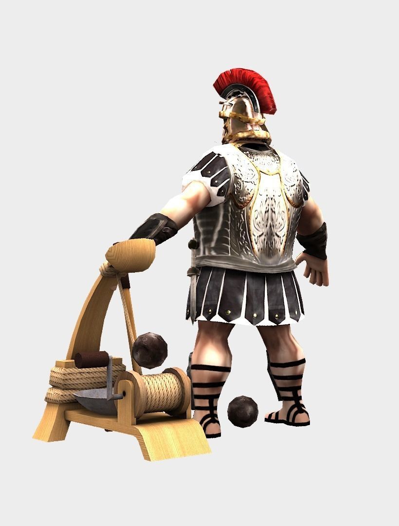 Roman catapult Low-poly 3D model_4