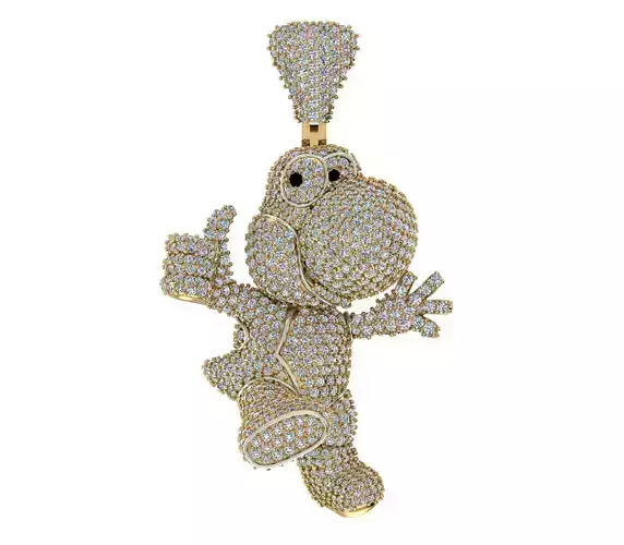 Mario Yoshi pendant 3D print model