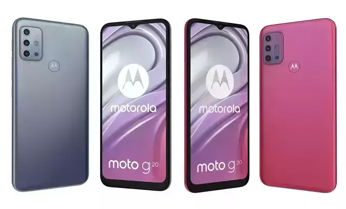 Motorola Moto G20 Gray And Red High Poly