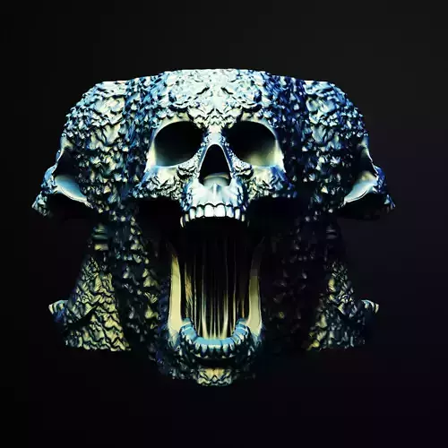 Screaming Trio Skull Jar  3D Printable STL File