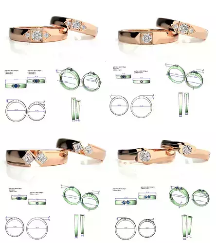 73 Couple Rings Mega Pack STL AND 3DM Files