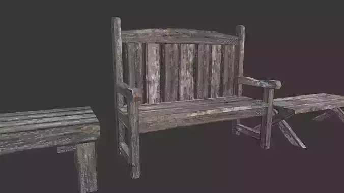 PSX - PS1 - Bench Pack - Low Poly