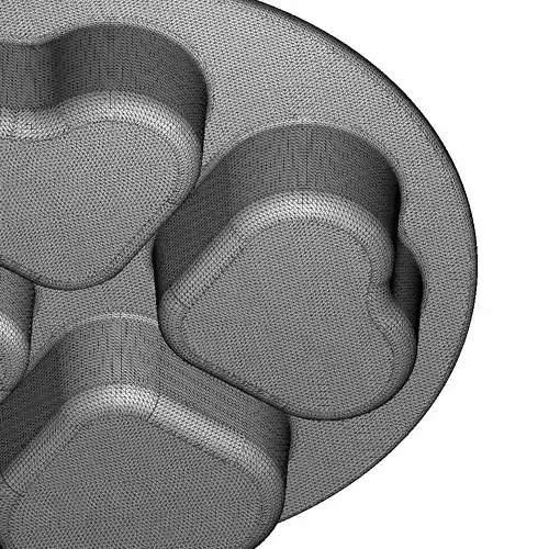 Plastic Heart Shape Cake Mold 3D model 7