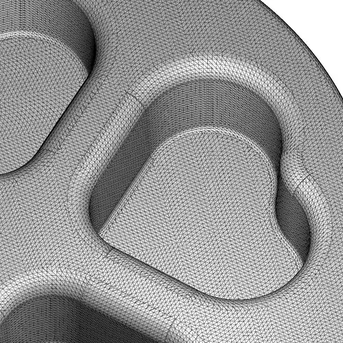 Plastic Heart Shape Cake Mold 3D model 6