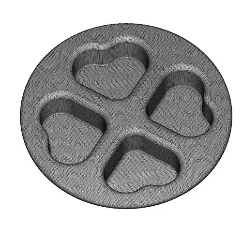 Plastic Heart Shape Cake Mold 3D model 5