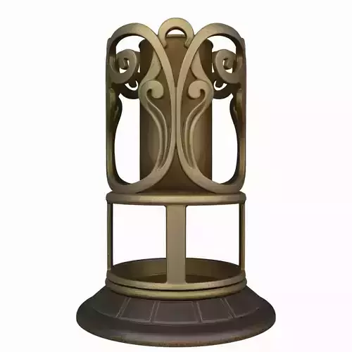 Brass Umbrella Stand Intricate Scrollwork and Weighted Base