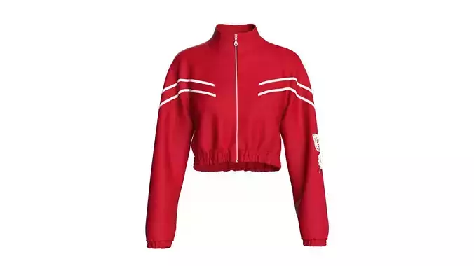 Girls Cropped Jacket With Elastic Bottom