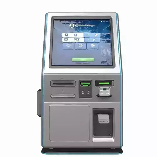 Modern 3D Banking Kiosk Terminal Intricate Design