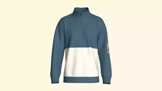 Men Half Zip Jacket With Patch