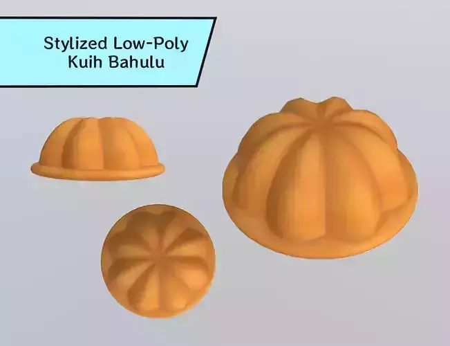 Stylized Low-Poly Kuih Bahulu