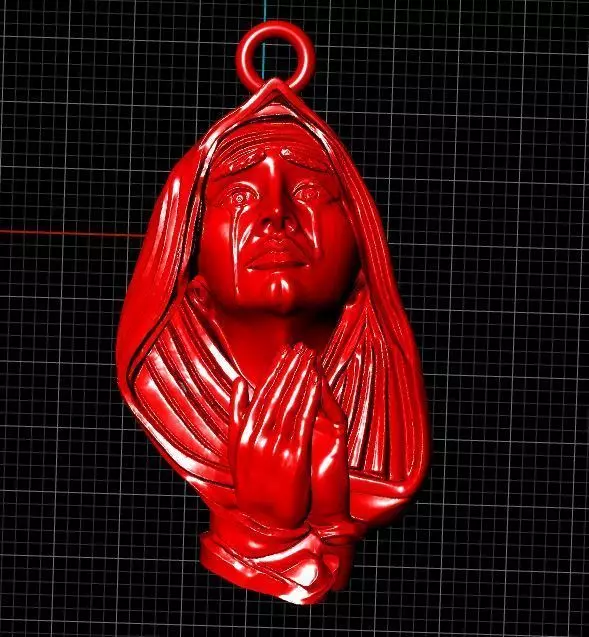 pendant gold cross prayer 3D print model