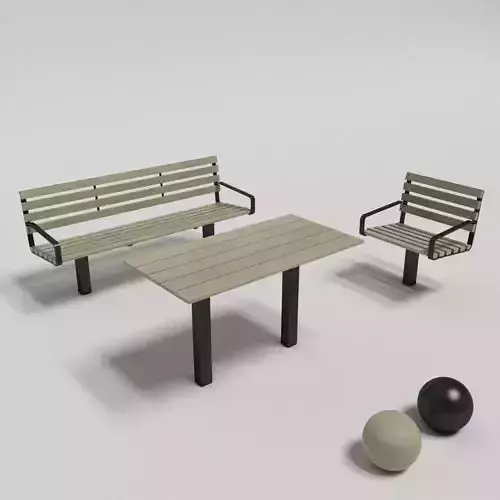 botan outside table sofa and chair 3D model
