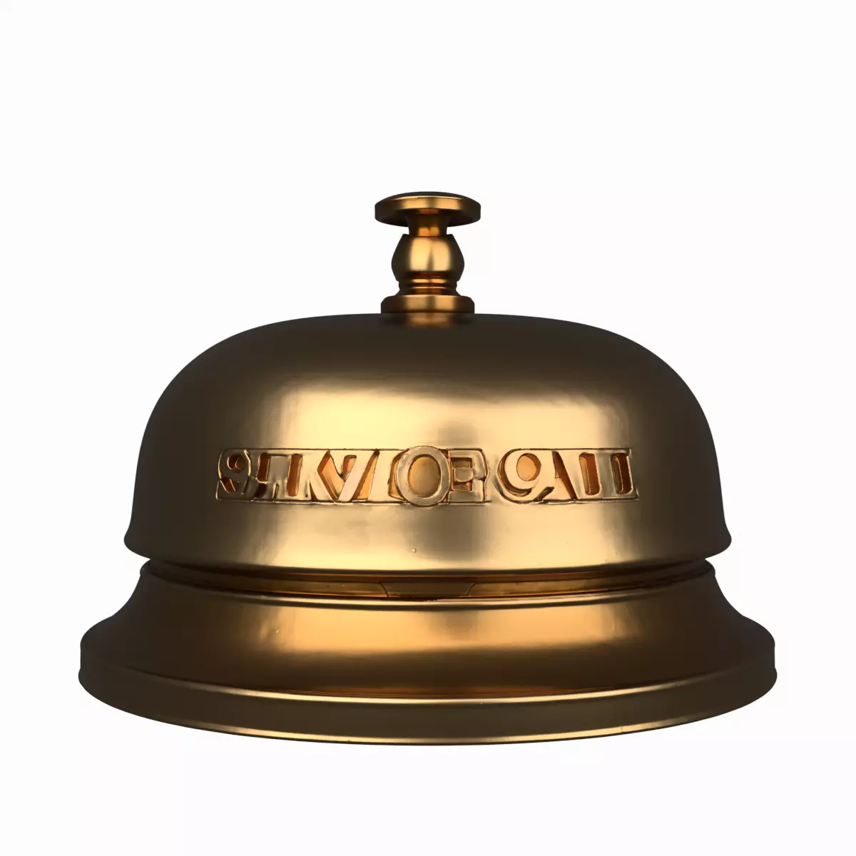 Detailed 3D Brass Bank Counter Bell Push Button and Weighted 3D model