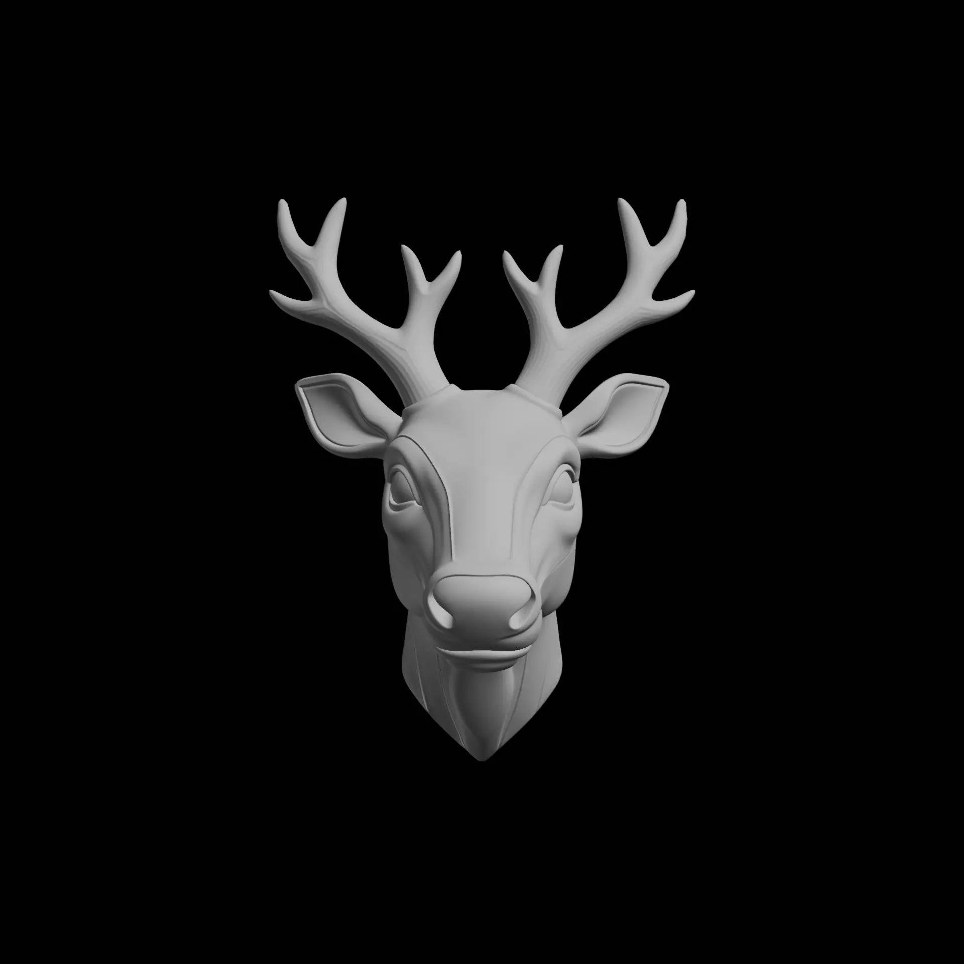 Stag Head Bust Print Model 3D print model