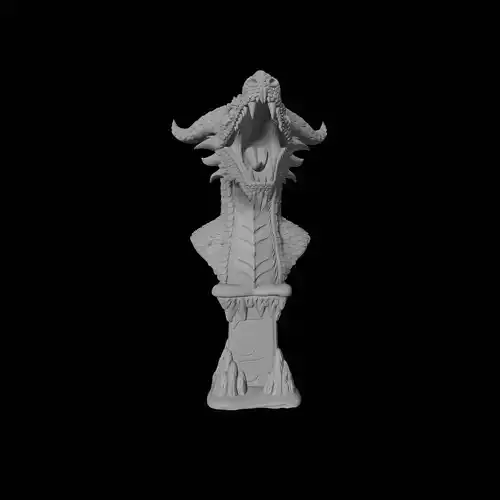 Dragon Bust With Open Mouth