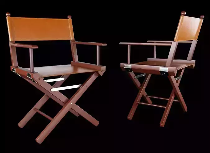 Cognac Leather Director Chair