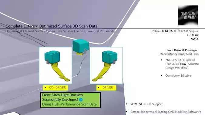 2025 2026 TOYOTA TUNDRA SEQUOIA Ditch Light Brackets 3D Model 3D model