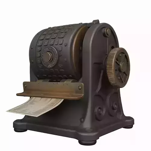 Vintage 3D Historical Banking Check Protector Embossing Wheel
