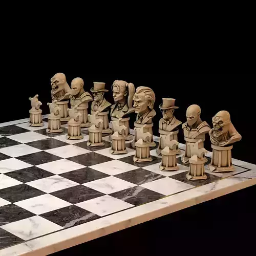 Joker Chess Set Harley Quinn Riddler Deathstroke Clayface
