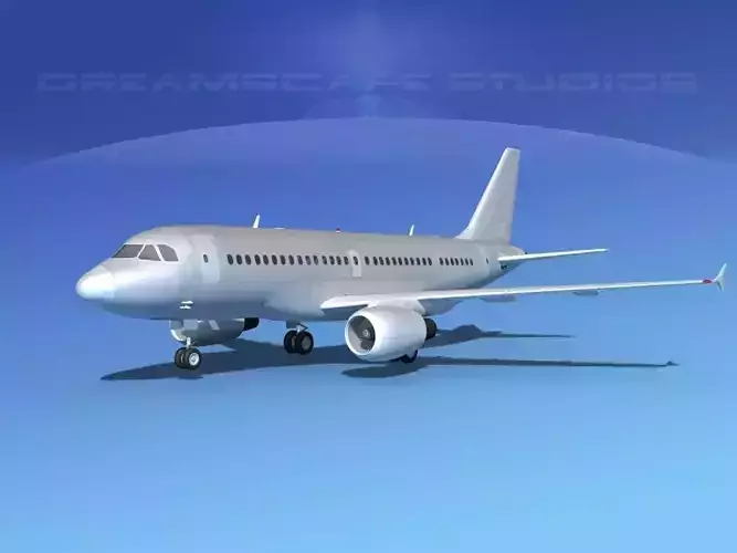 Airbus A319 Bare Metal V00 3D model