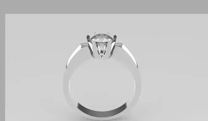 US7 Engagement Ring  Ultra-Clean 3D Model