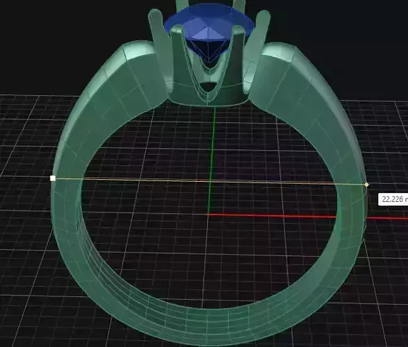 US7 Engagement Ring  Ultra-Clean 3D Model