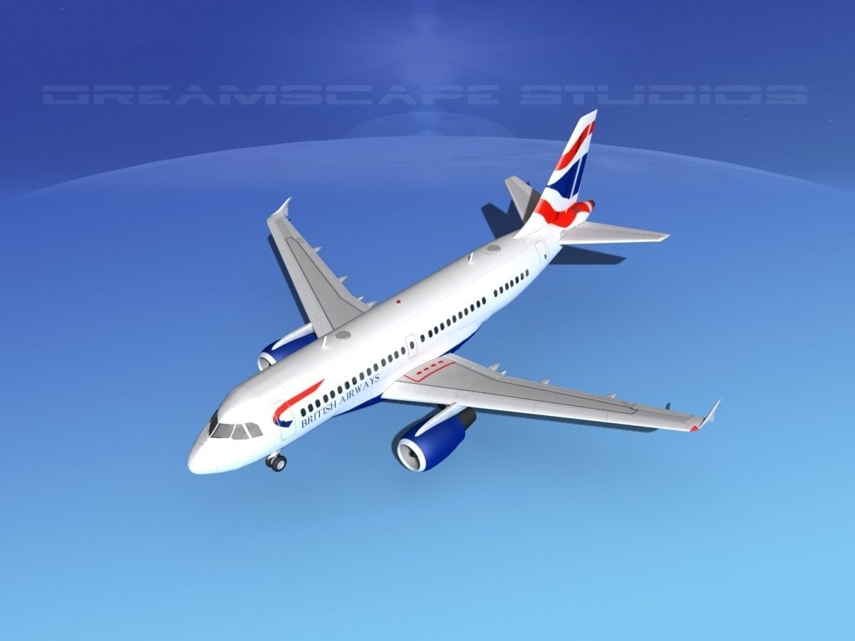 Airbus A319 British Airways 3D model_10