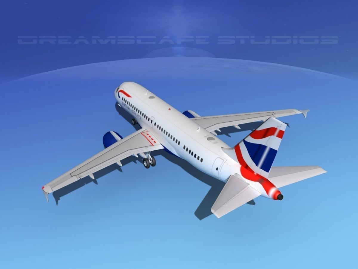 Airbus A319 British Airways 3D model_7