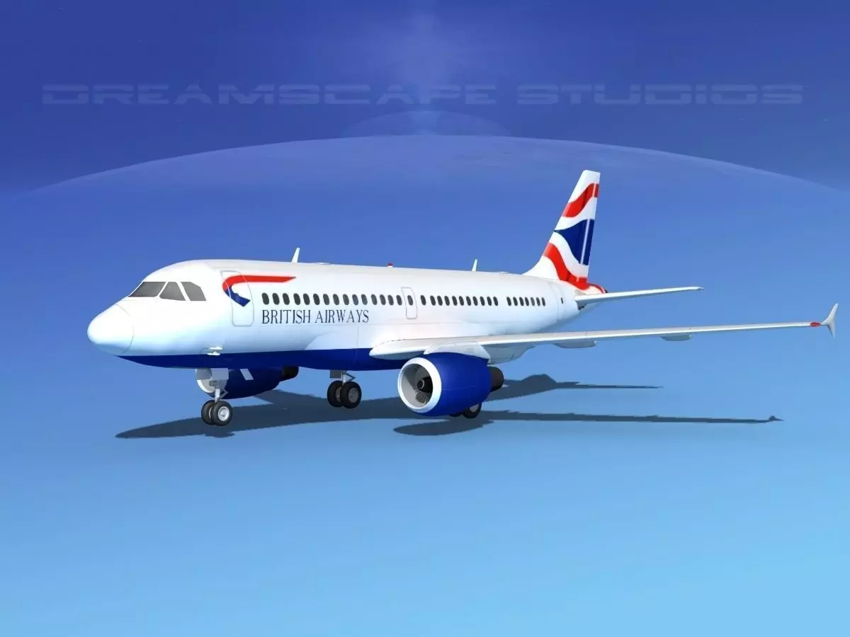 Airbus A319 British Airways 3D model_0
