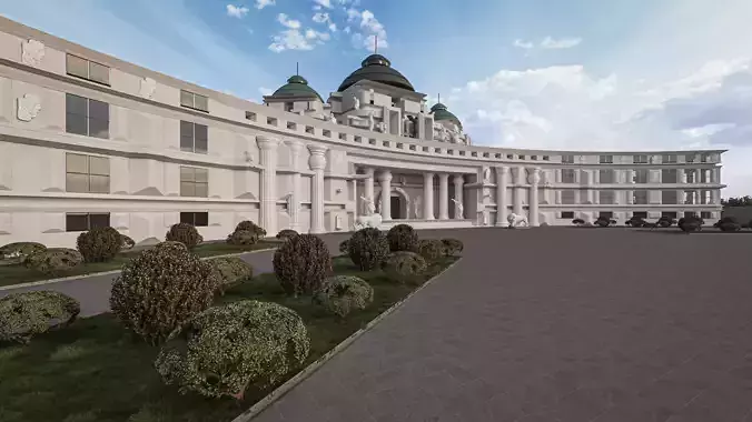 Grand Neoclassical Monumental Palace   Roman Architecture