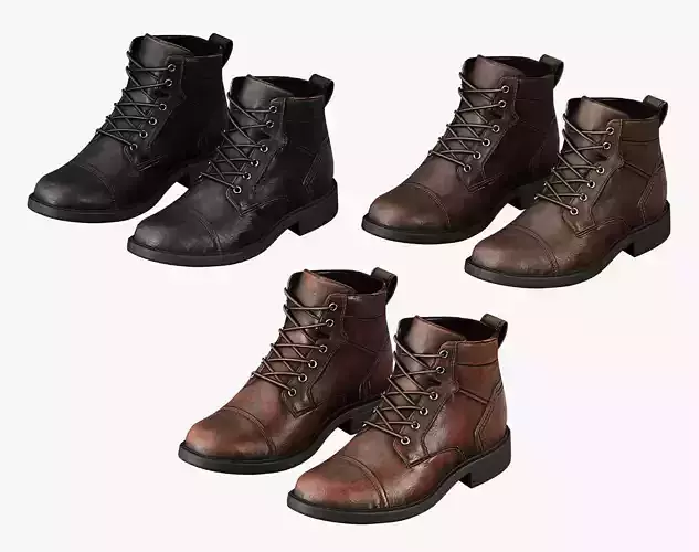 Leather Boots Pack 1 - Game-Ready PBR Footwear