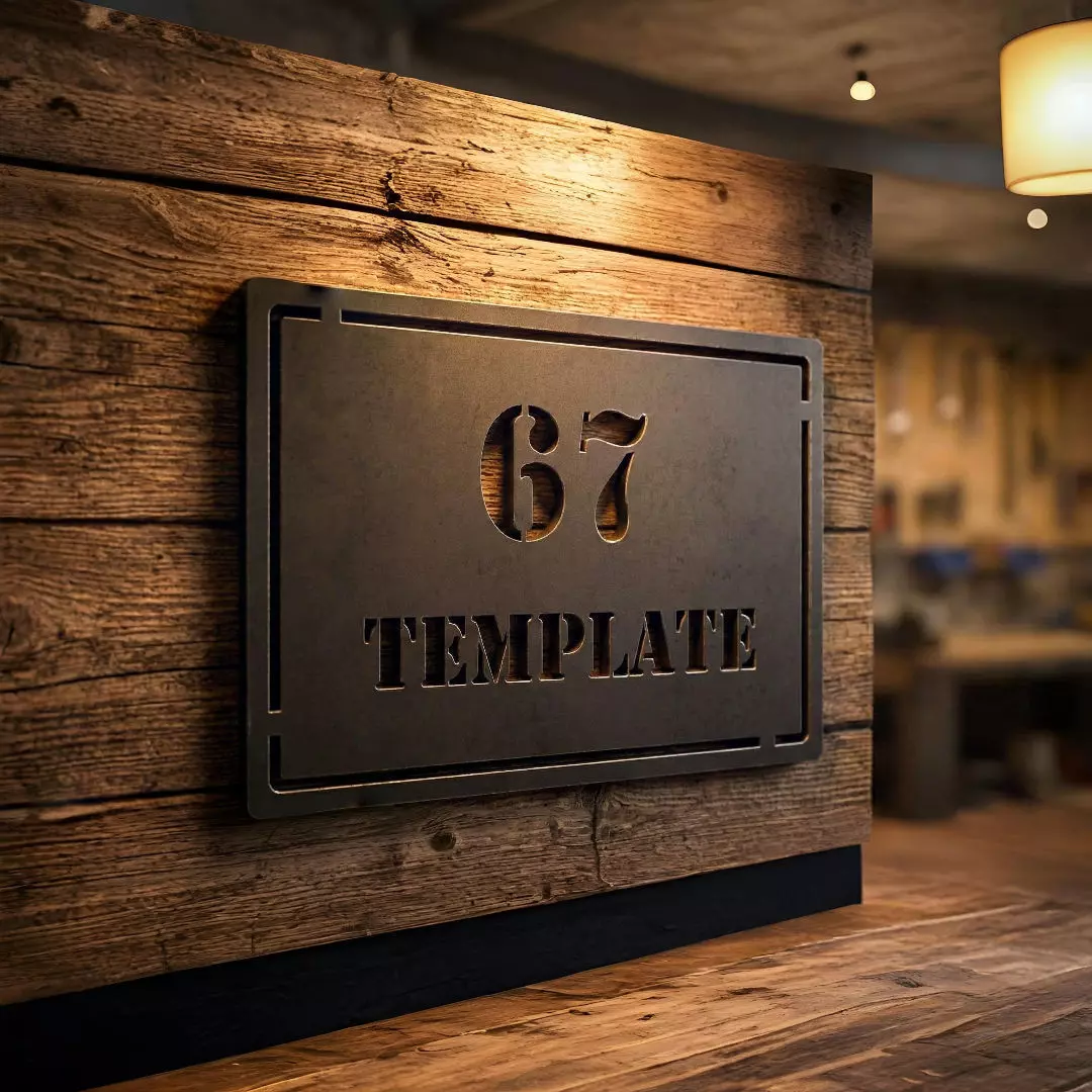 Vintage Industrial Metal Stencil Plate High-Quality 3D 3D model