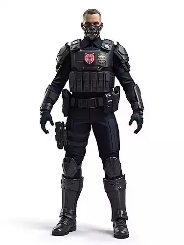 Corrupt NCPD Officer Character 3D Model