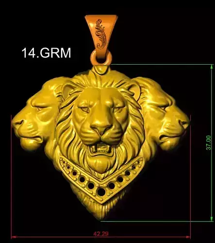 35 PLUS  High-Detail Lion Head Pendants 
