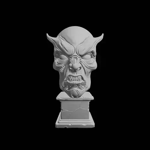 Alien Mutant Face Grotesque Extraterrestrial Sculpture