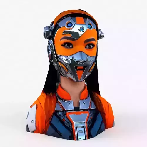 Girl Asian Futuristic Helmet
