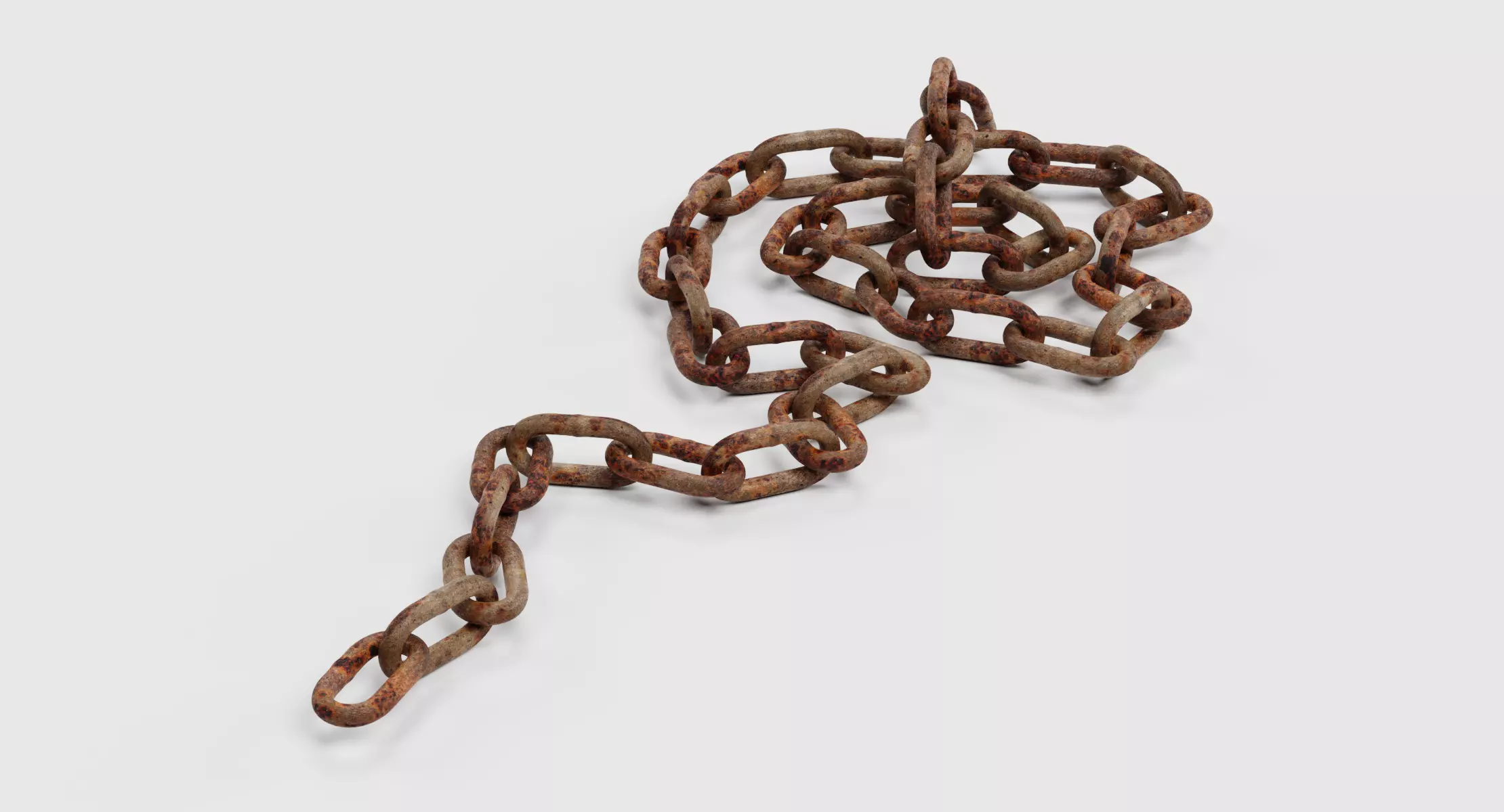 Rusty Chain V2 - Heavy Steel Coiled Pile 3D model