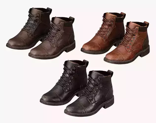 Leather Boots Pack 2 - Game-Ready PBR Footwear