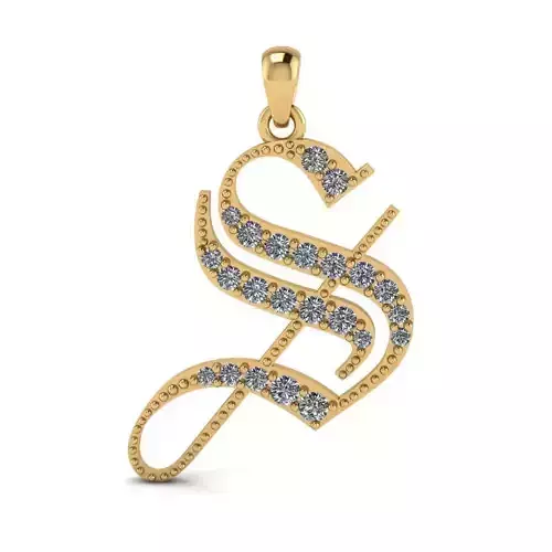 Diamond Olde English Pendant Letter S