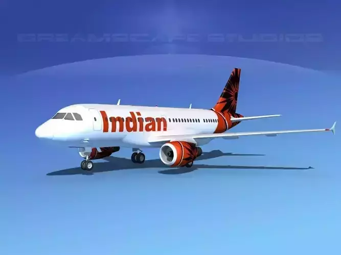Airbus A319 Indian Airlines 3D model