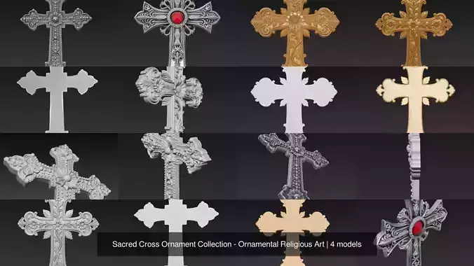 Sacred Cross Ornament Collection - Ornamental Religious Art